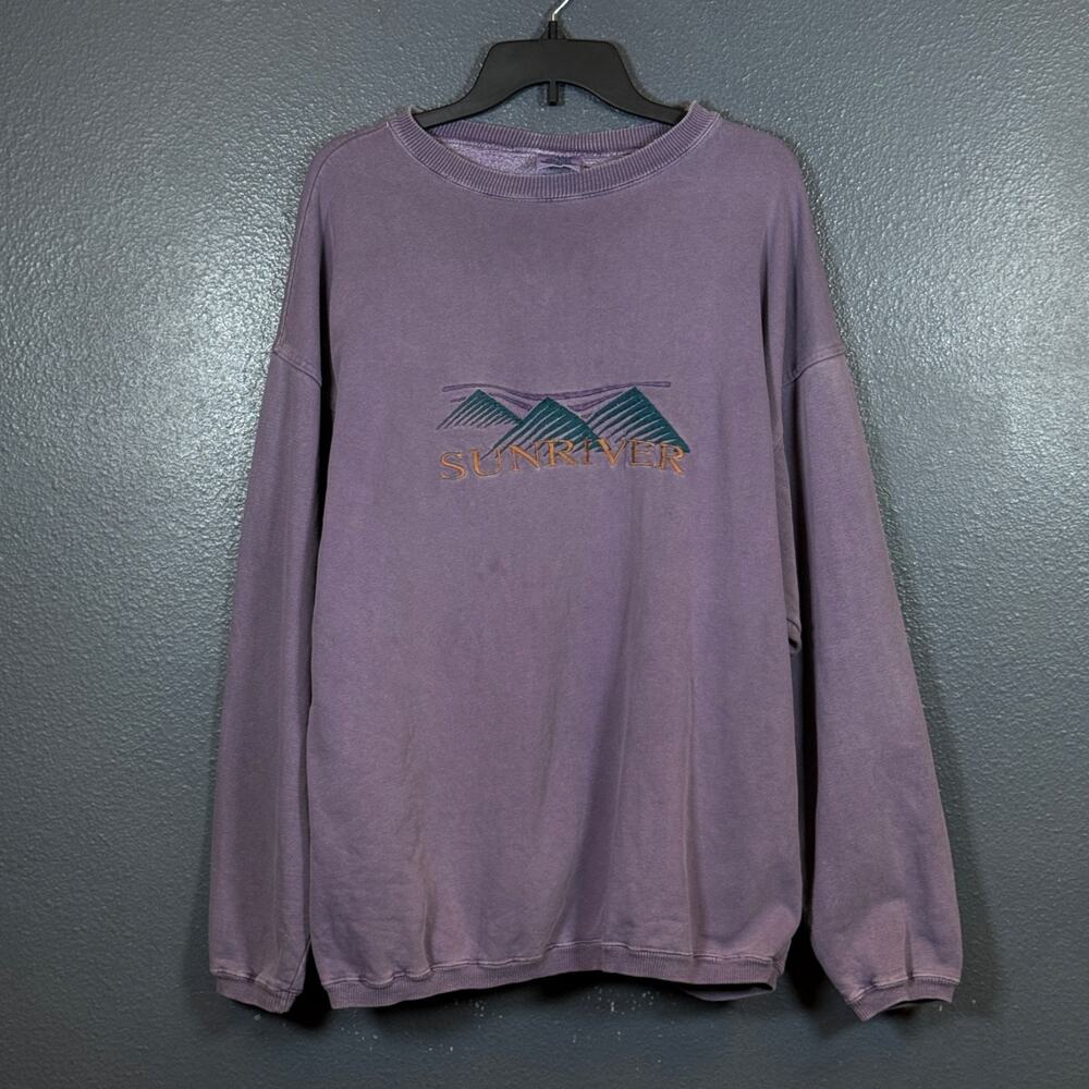 Somers XL men’s purple SUNRIVER VINTAGE Crew neck sweatshirt sweater outdoor